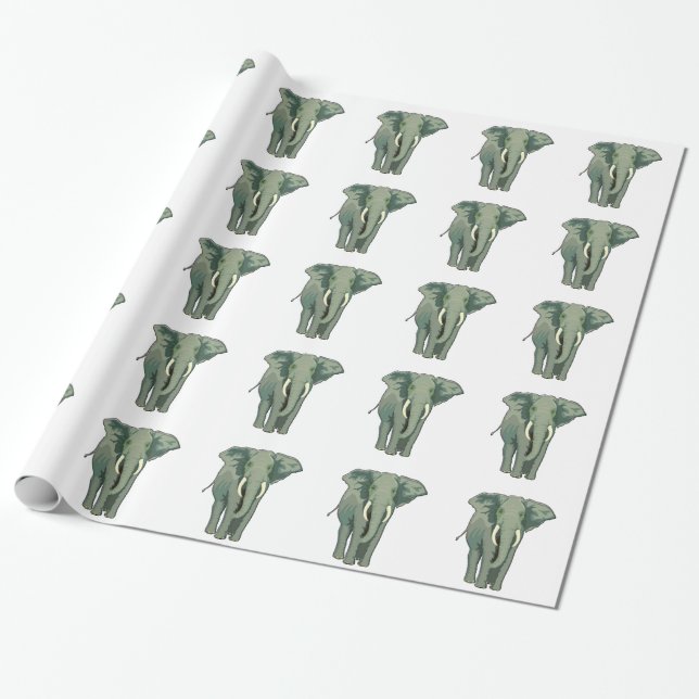 Afrikanisches Elephant Wrapping Paper Geschenkpapier (Ungerollt)