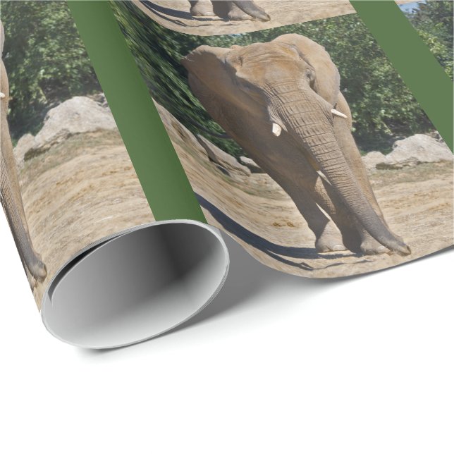 Afrikanisches Elephant Wrapping Paper Geschenkpapier (Rolleneckpunkt)
