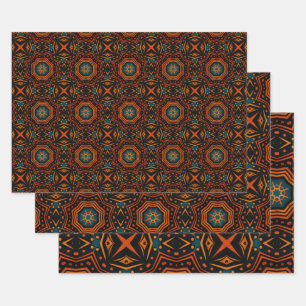 Afrikanisches, ethnisch Inspiriertes Muster Nr. 2 Geschenkpapier Set