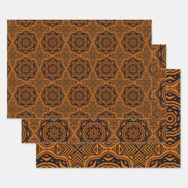 Afrikanisches, ethnisch Inspiriertes Muster Nr. 6 Geschenkpapier Set