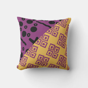 Afrikanisches Ethnisch Orange Lila Muster Mix Kissen