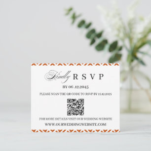 Afrikanisches ethnisches Muster Rand QR Code Hochz RSVP Karte