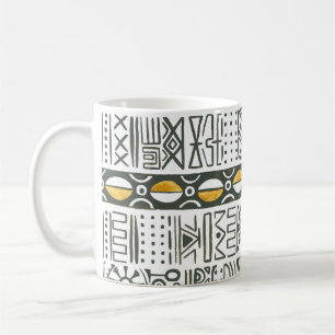 Afrikanisches ethnisches nahtloses Wasserfarbmuste Kaffeetasse