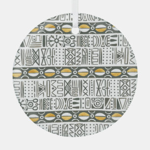 Afrikanisches ethnisches nahtloses Wasserfarbmuste Ornament Aus Glas