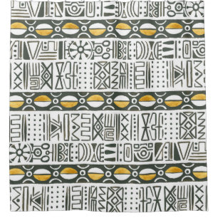 Afrikanisches ethnisches, wasserfarbenes Muster. Duschvorhang