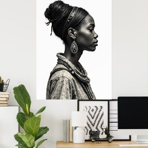 afrikanisches Frauendesign Kunstzeichnung Poster