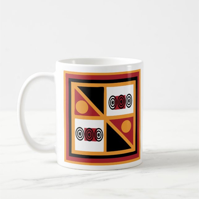 Afrikanisches geometrisches Muster Kaffeetasse (Links)