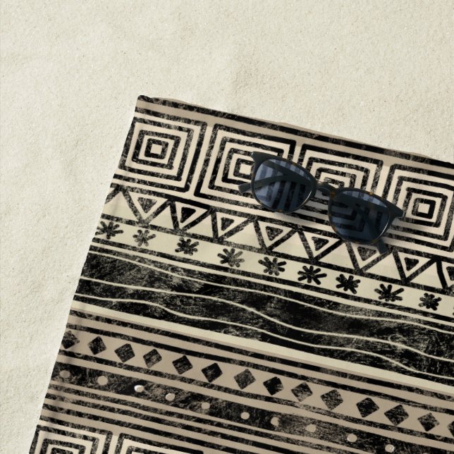 Afrikanisches geometrisches Muster Strandtuch (Beispiel)