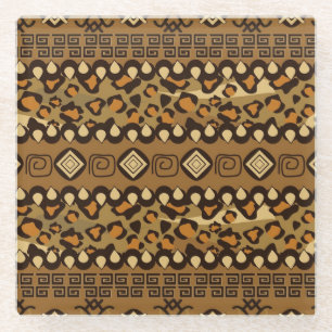 Afrikanisches Gepardhautmuster 2 Glasuntersetzer