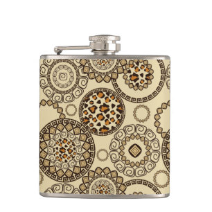 Afrikanisches Gepardhautmuster 3 Flachmann