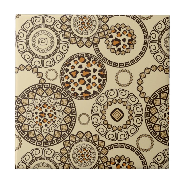 Afrikanisches Gepardhautmuster 3 Fliese (Vorderseite)