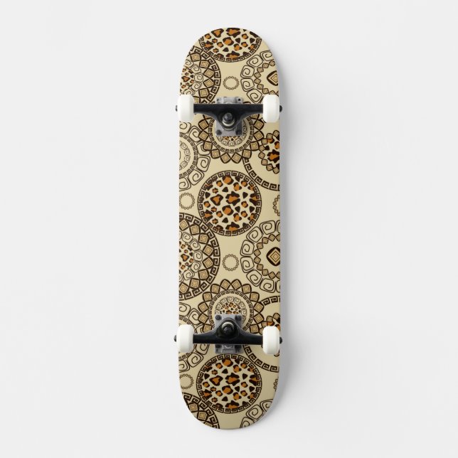 Afrikanisches Gepardhautmuster 3 Skateboard (Vorderseite)