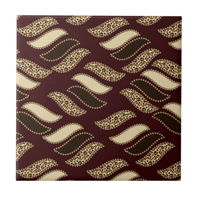 Afrikanisches Gepardhautmuster Fliese (Vorderseite)