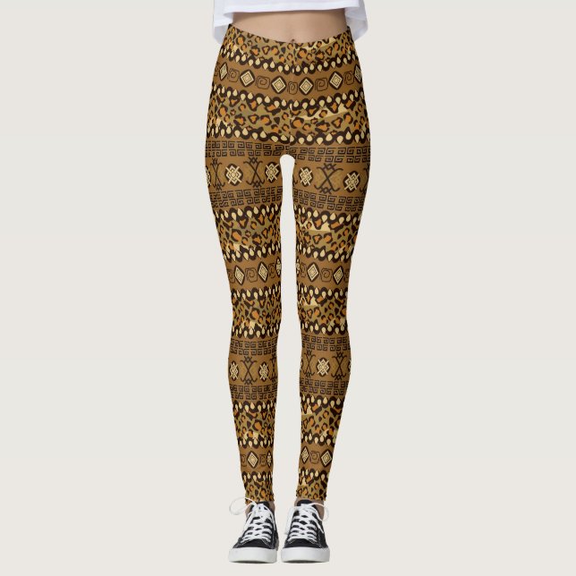Afrikanisches Gepardhautmuster Leggings (Vorderseite)