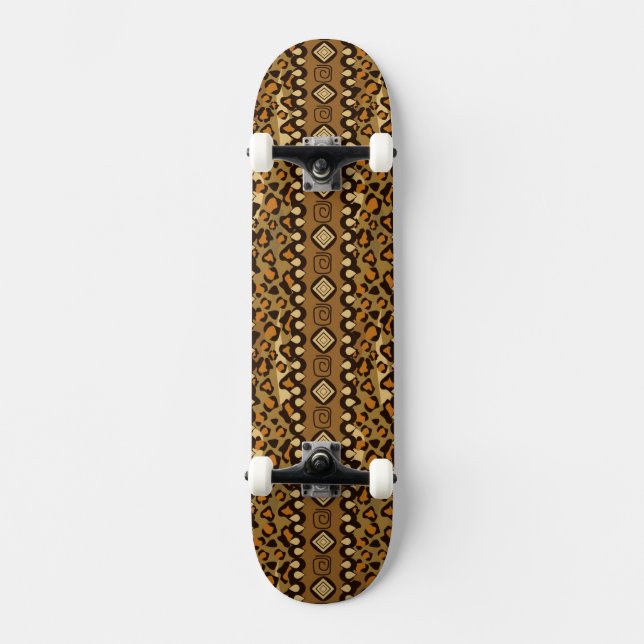 Afrikanisches Gepardhautmuster Skateboard (Vorderseite)