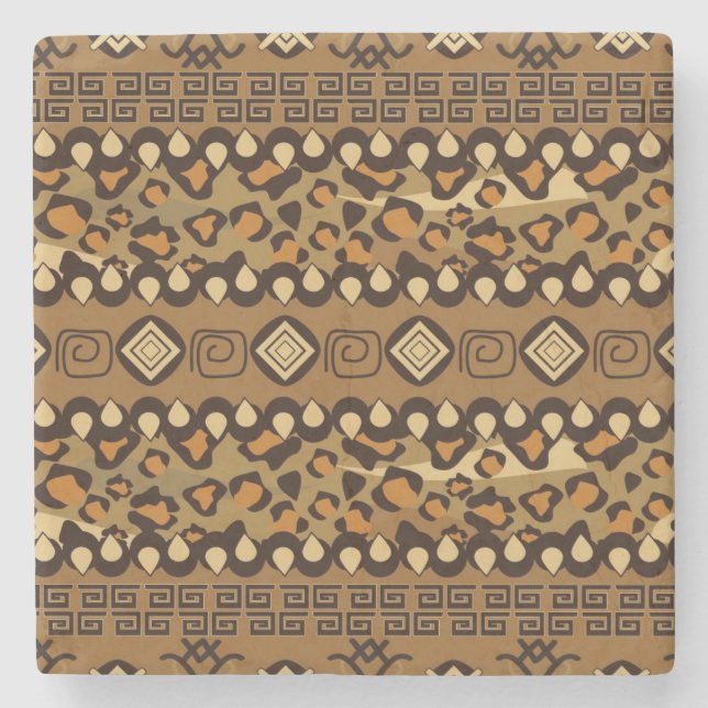 Afrikanisches Gepardhautmuster Steinuntersetzer (Vorderseite)