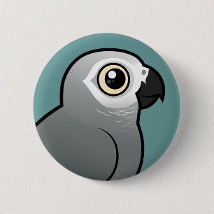 Afrikanisches Grau des Kongos Button