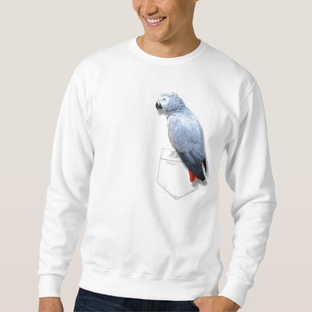 Afrikanisches Grau in Ihrer Tasche Sweatshirt (Vorderseite)