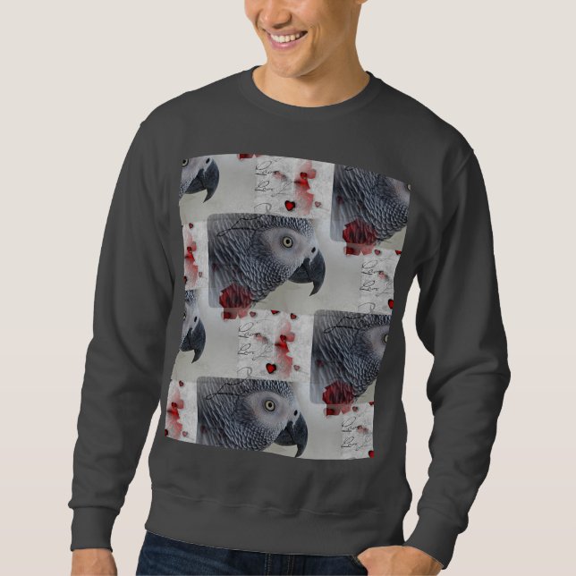 Afrikanisches Grau-Liebe-Buchstaben Sweatshirt (Vorderseite)