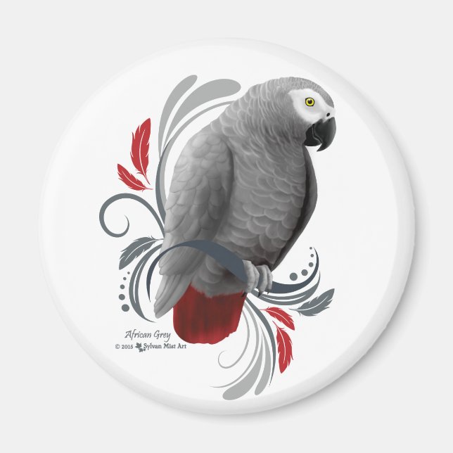 Afrikanisches Grau Magnet (Vorne)