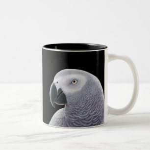 Afrikanisches Grau-Papageien-Tasse Zweifarbige Tasse