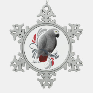 Afrikanisches Grau Schneeflocken Zinn-Ornament