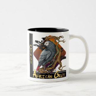 Afrikanisches Grau-Tasse des Kongos Zweifarbige Tasse