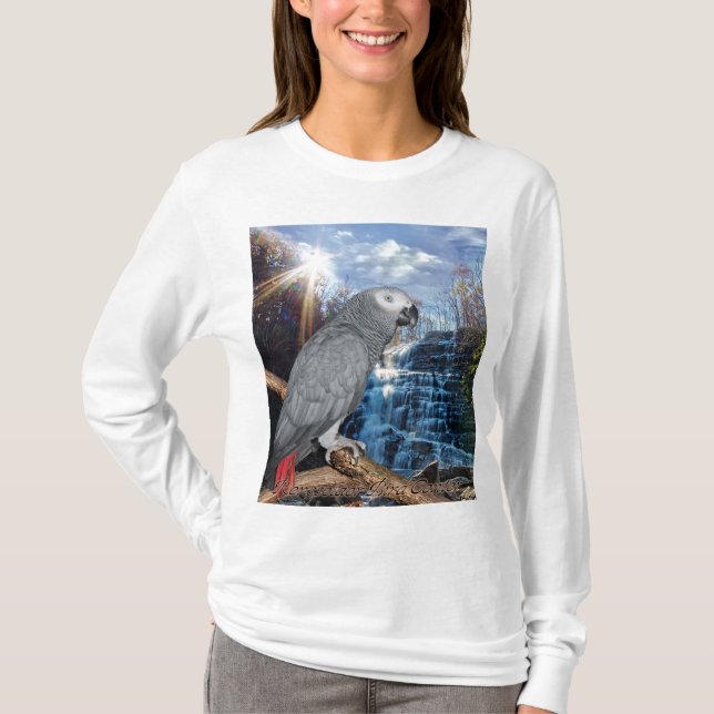 Afrikanisches Grau-Wasserfall-T - Shirt (Vorderseite)
