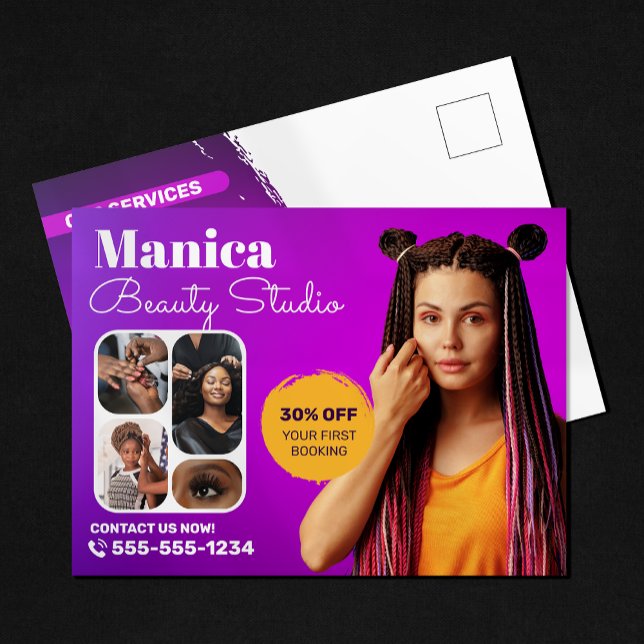 Afrikanisches Haar Braids Beauty Salon Nail Makeup Postkarte (Von Creator hochgeladen)