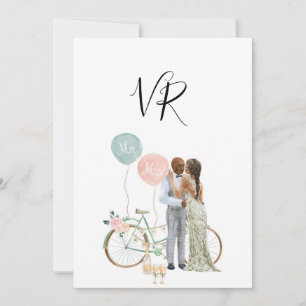 Afrikanisches Illustriertes Paar Save the Date