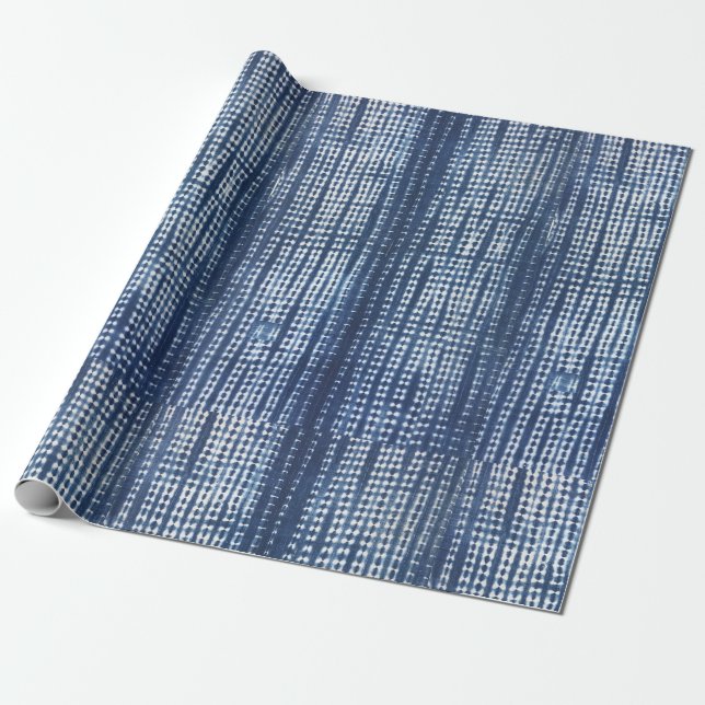 Afrikanisches Indigo Mudcloth Geschenkpapier (Ungerollt)