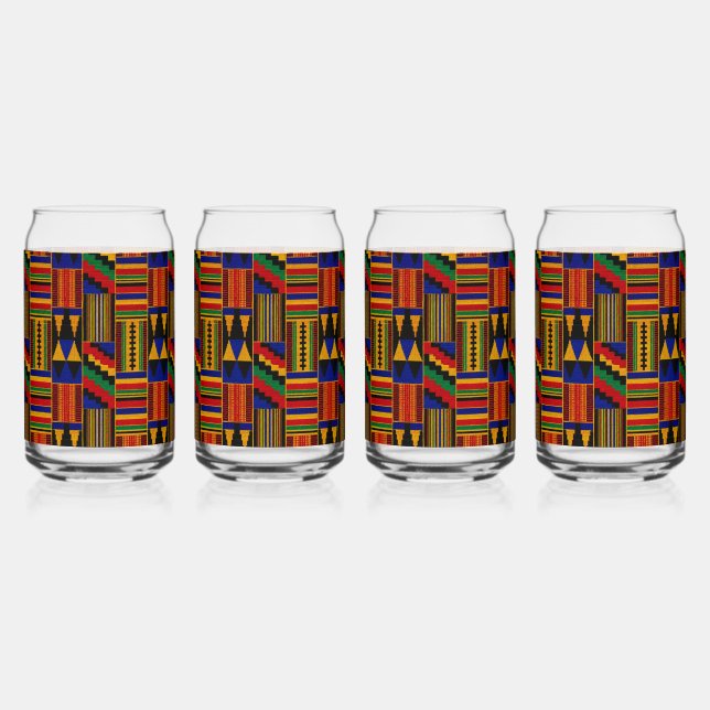 Afrikanisches Kente-Stofftuch-Muster Dosenglas (Vorderseite)
