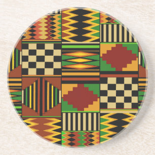 Afrikanisches königliches Kente-Stoffdesign Getränkeuntersetzer
