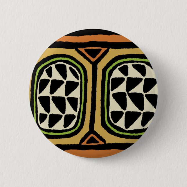 Afrikanisches Kuba-Textildesign Button (Vorderseite)