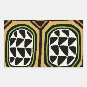 Afrikanisches Kuba-Textildesign Rechteckiger Aufkleber