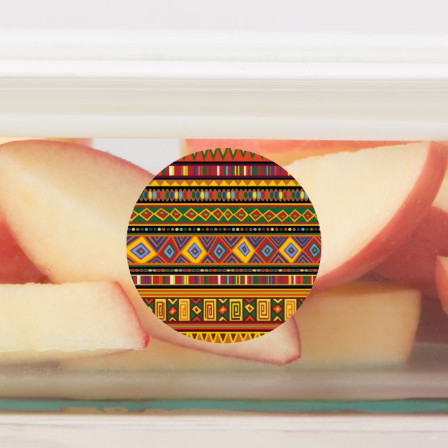 Afrikanisches Kunstmuster Etiketten (Befestigt)