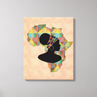 Afrikanisches Land und afrikanische Frauen im Kopf
