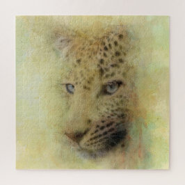 Afrikanisches Leopard Wildlife Watercolor Portrai Puzzle