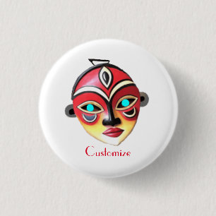 Afrikanisches Mädchen Gesichtsmaske Thunder_Cove Button
