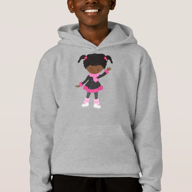 Afrikanisches Mädchen, Ice Skaten Girl, Niedlich G Hoodie (Vorderseite)