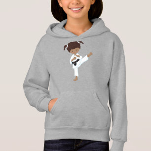 Afrikanisches Mädchen, Karate Girl, Schwarzer Gürt Hoodie