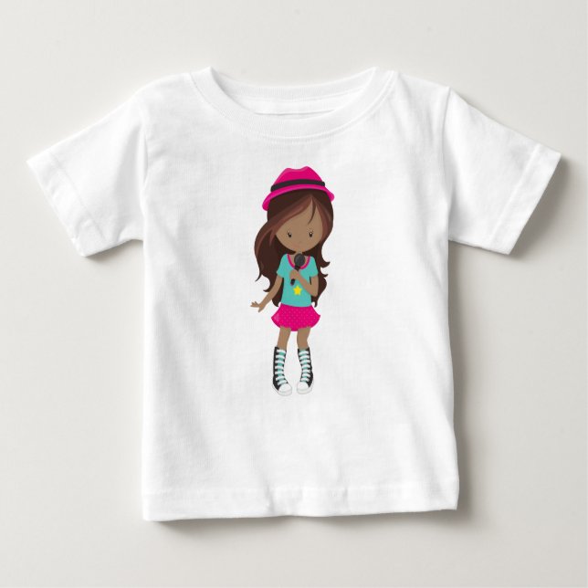 Afrikanisches Mädchen, Rock Girl, Band Singer Baby T-shirt (Vorderseite)