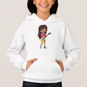 Afrikanisches Mädchen, Rock Girl, Gitarrenspieler Hoodie