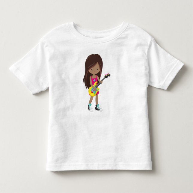 Afrikanisches Mädchen, Rock Girl, Gitarrenspieler Kleinkind T-shirt (Vorderseite)