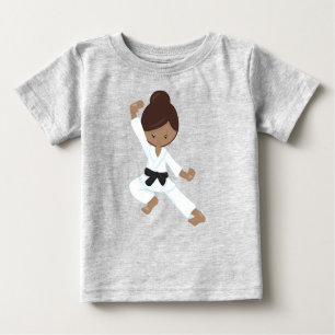 Afrikanisches Mädchen, Schwarzer Gürtel, Karate Gi Baby T-shirt
