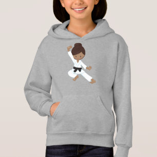 Afrikanisches Mädchen, Schwarzer Gürtel, Karate Gi Hoodie