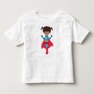 Afrikanisches Mädchen, Superhero Girl, Rotes Kapp Kleinkind T-shirt