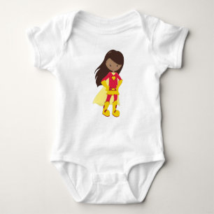 Afrikanisches Mädchen, Superhero Girl, Rotes Kostü Baby Strampler