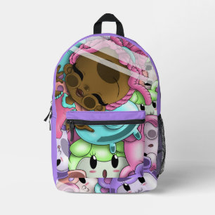 Afrikanisches Mädchen und Bären Bedruckter Rucksack