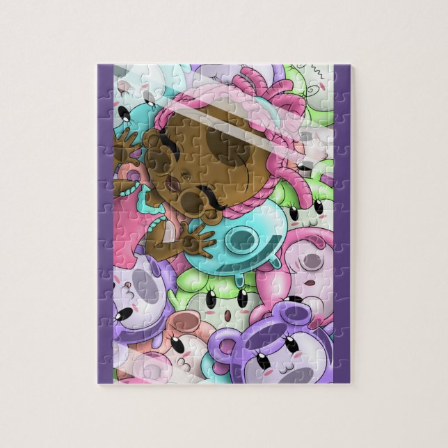 Afrikanisches Mädchen und Bären Puzzle (Vertikal)